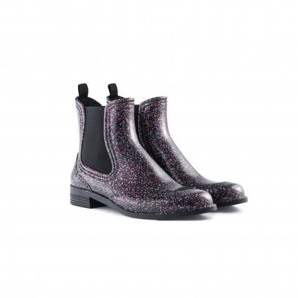 Moteriški guminiai batai Chelsea, Glitter bordo 160P